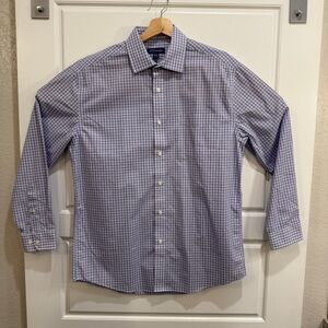 Mercer Street Studio Men’s Dress Shirt 15.5 32/33 Purple Gingham